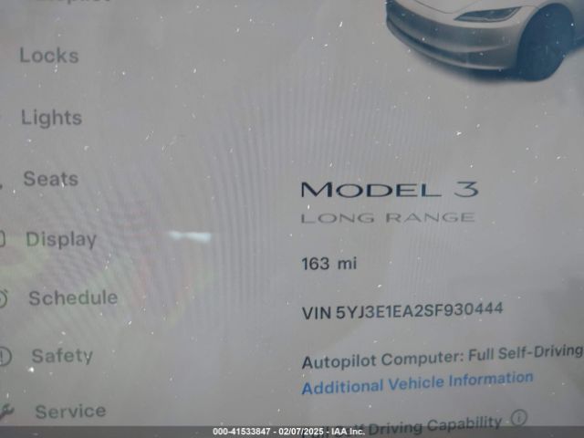 5YJ3E1EA2SF930444 Tesla Model 3 Long Range Rear-wheel Drive