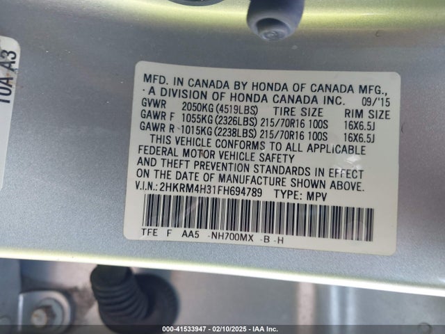 Honda CR-V LX 2015 2HKRM4H31FH694789 Image 9