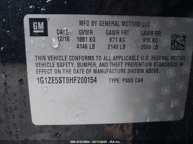 Chevrolet MALIBU 1LT 2017 1G1ZE5ST8HF200154 Image 9