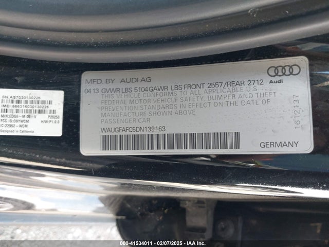 2013 AUDI A6 WAUGFAFC5DN139163 Photo 8