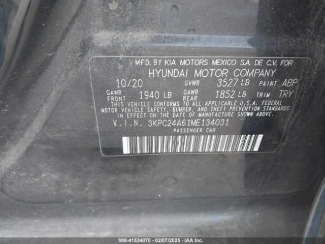 3KPC24A61ME134031 Hyundai ACCENT SE