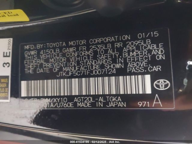 2015 SCION TC JTKJF5C71FJ007124 Photo 8