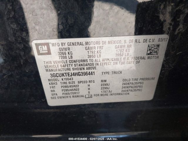 3GCUKTEJ4HG396441 Chevrolet Silverado 1500 High Country