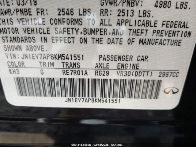 JN1EV7AP8KM541551 Infiniti Q50 3.0t Luxe