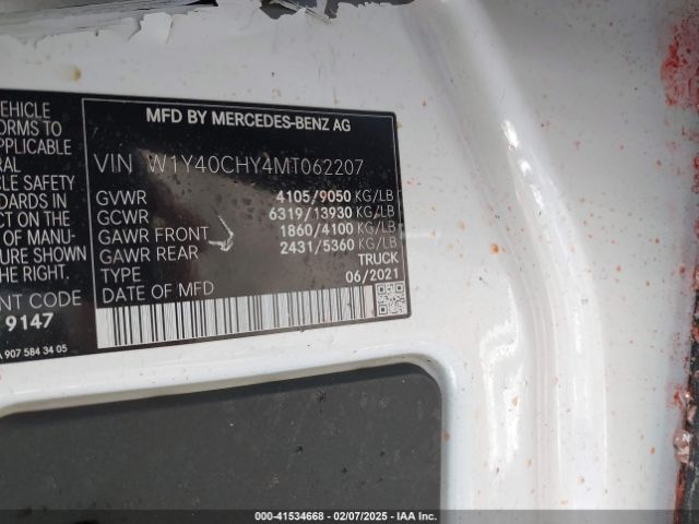 2021 MERCEDES-BENZ SPRINTER 2500 W1Y40CHY4MT062207 Photo 8