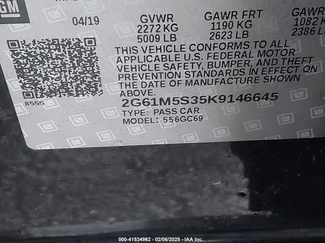 2019 CADILLAC XTS 2G61M5S35K9146645 Photo 8