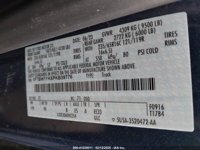 1FTBW1YK6PKB39776 Ford E-transit-350