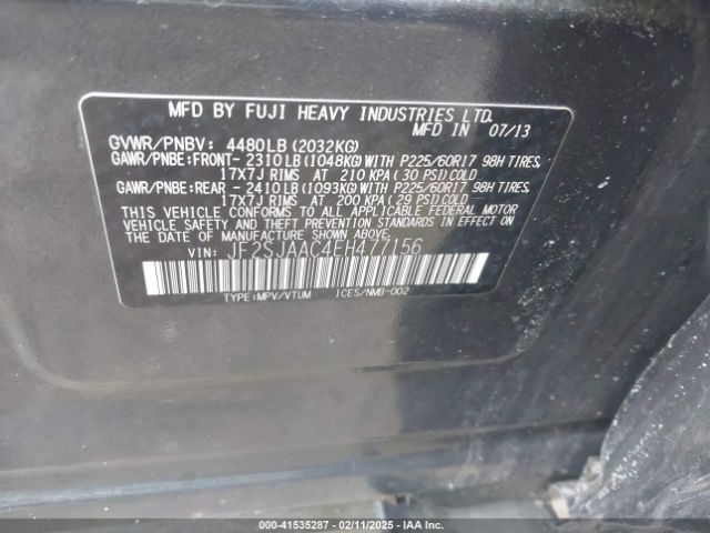 JF2SJAAC4EH477156 Subaru Forester 2.5i