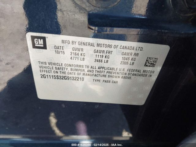 2G1115S32G9132210 Chevrolet Impala 2lt