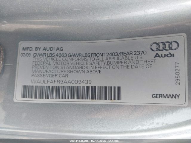 2010 AUDI A5 WAULFAFR9AA009439 Photo 8