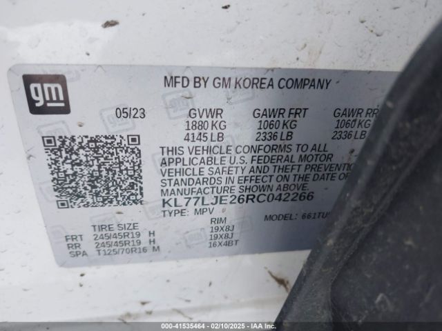 KL77LJE26RC042266 Chevrolet Trax Fwd 2rs