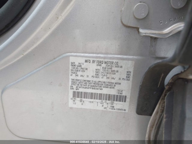 Ford Edge Titanium 2015 2FMTK4K87FBB34749 Image 9