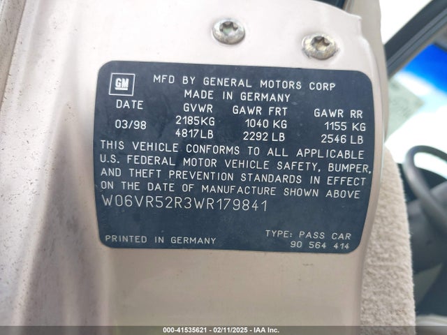 1998 CADILLAC CATERA W06VR52R3WR179841 Photo 8