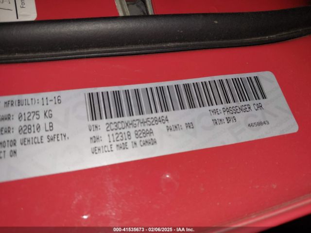 2C3CDXHG7HH528464 Dodge Charger Sxt Rwd