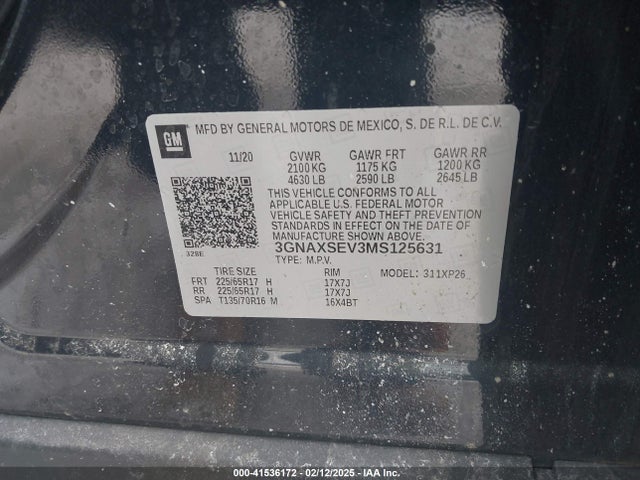 Chevrolet EQUINOX LS 2021 3GNAXSEV3MS125631 Image 9