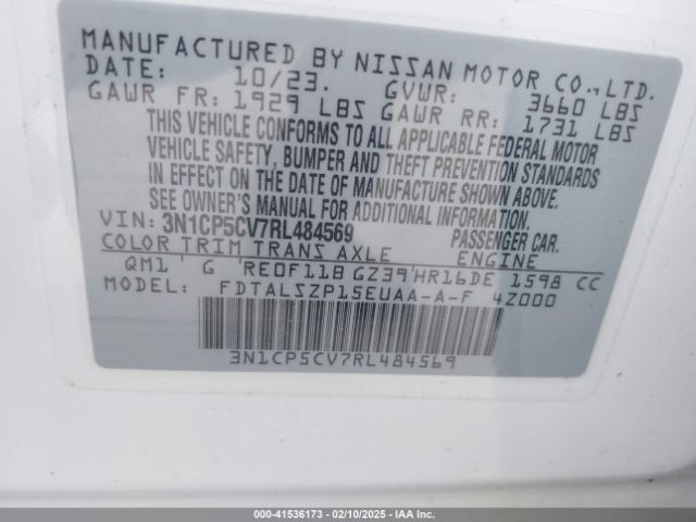 3N1CP5CV7RL484569 Nissan Kicks Sv Xtronic Cvt