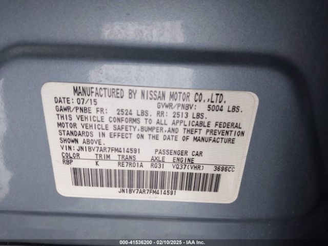 JN1BV7AR7FM414591 Infiniti Q50 Premium