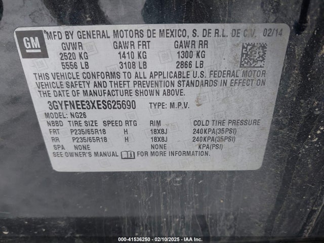 2014 CADILLAC SRX 3GYFNEE3XES625690 Photo 8