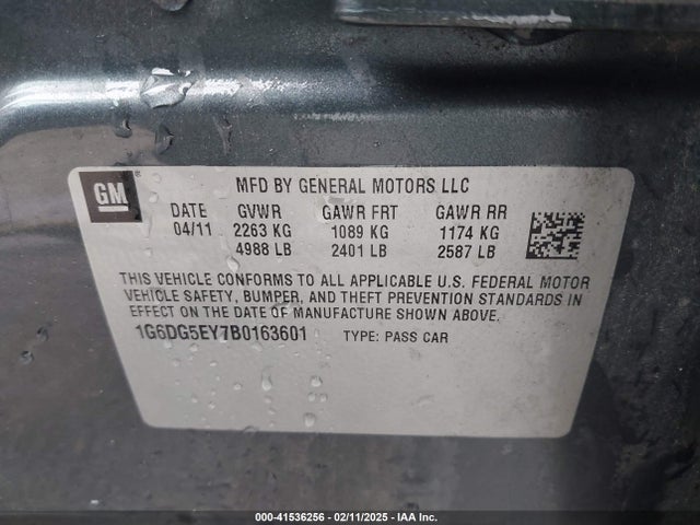 2011 CADILLAC CTS 1G6DG5EY7B0163601 Photo 8