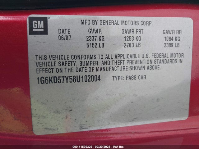 2008 CADILLAC DTS 1G6KD57Y58U102004 Photo 8