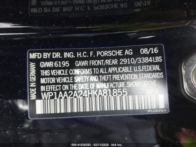 WP1AA2A24HKA81855 Porsche Cayenne Platinum Edition