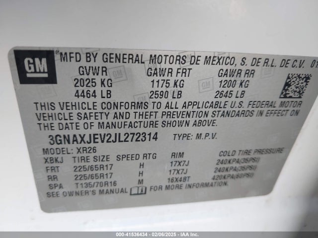 Chevrolet EQUINOX LT 2018 3GNAXJEV2JL272314 Image 9