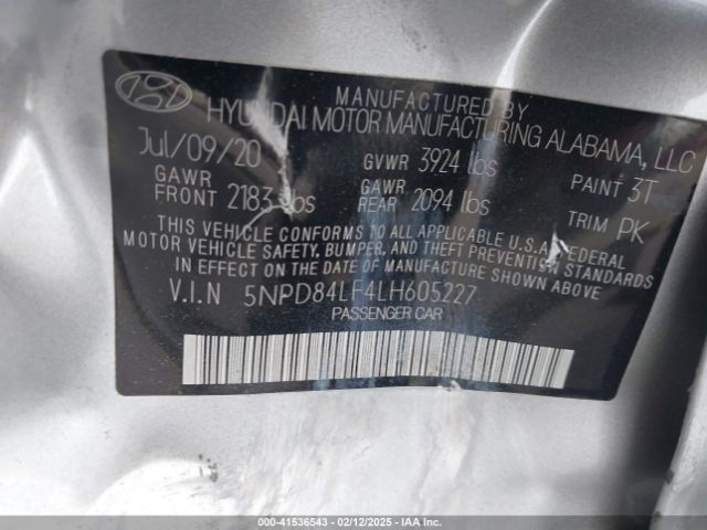 5NPD84LF4LH605227 Hyundai Elantra Value Edition