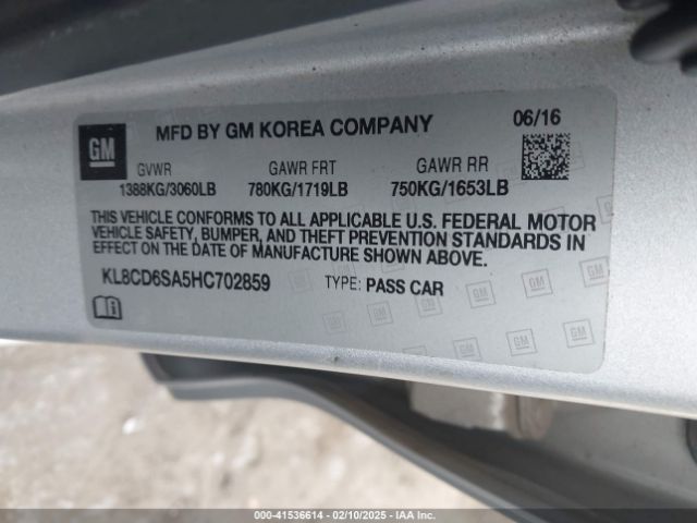 KL8CD6SA5HC702859 Chevrolet Spark 1lt Cvt