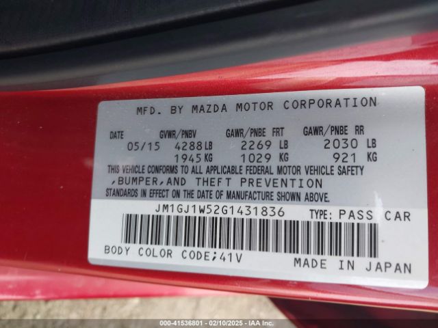 JM1GJ1W52G1431836 Mazda MAZDA6