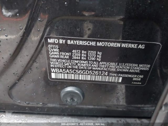 WBA5A5C56GD526124 BMW 528I