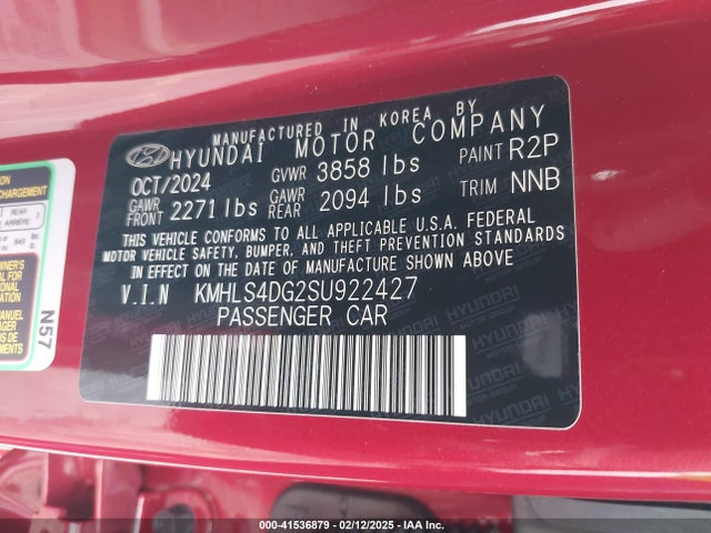 Hyundai Elantra Sel Convenience 2025 KMHLS4DG2SU922427 Image 9