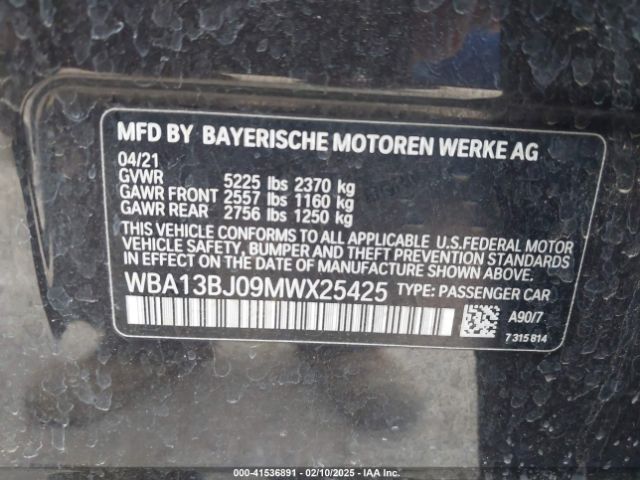 WBA13BJ09MWX25425 BMW 530i Xdrive