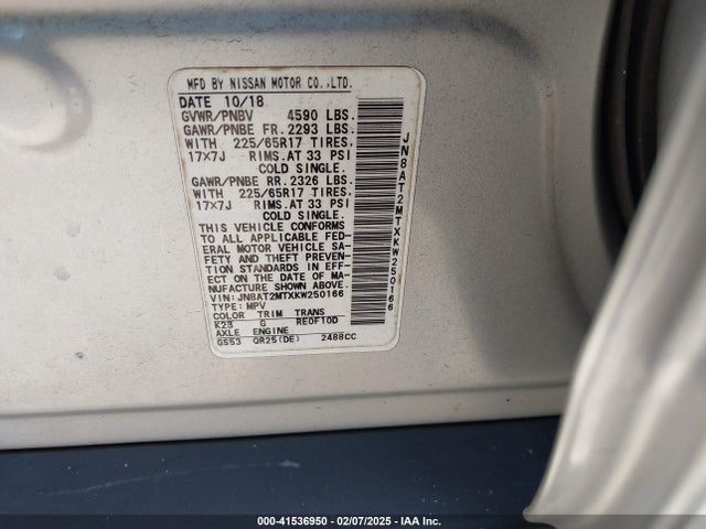 Nissan ROGUE SV 2019 JN8AT2MTXKW250166 Image 9