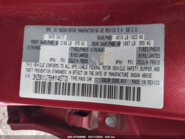 3MZBN1U76HM146772 Mazda Mazda3 Sport