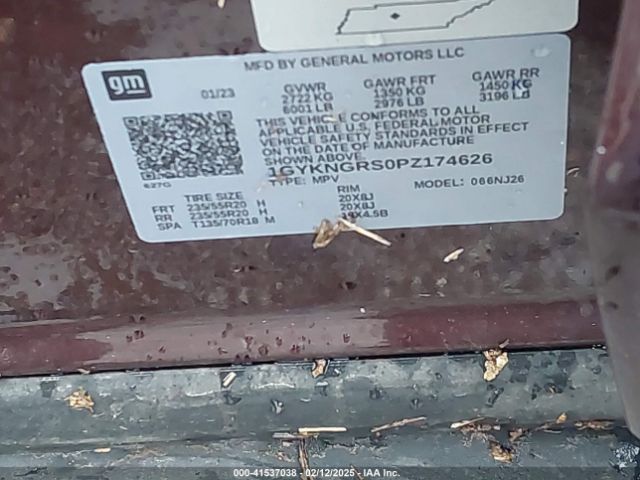 1GYKNGRS0PZ174626 Cadillac Xt5 Awd Sport
