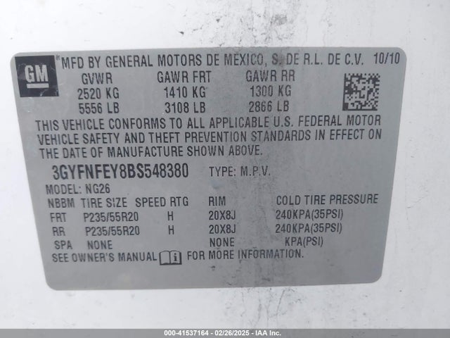 2011 CADILLAC SRX 3GYFNFEY8BS548380 Photo 8