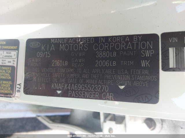 KIA FORTE LX 2016 KNAFX4A69G5523270 Image 9