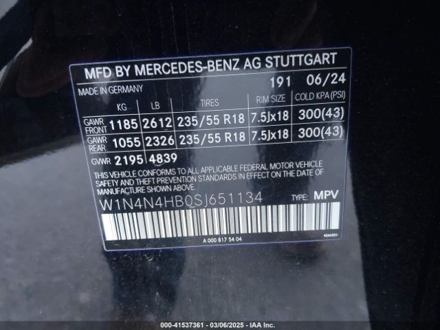 W1N4N4HBOSJ651134 Mercedes-Benz Gla 250 4matic