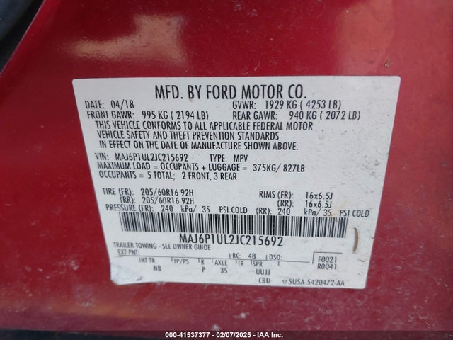 Ford Ecosport Se 2018 MAJ6P1UL2JC215692 Image 9