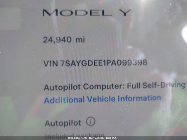7SAYGDEE1PA099398 Tesla Model Y