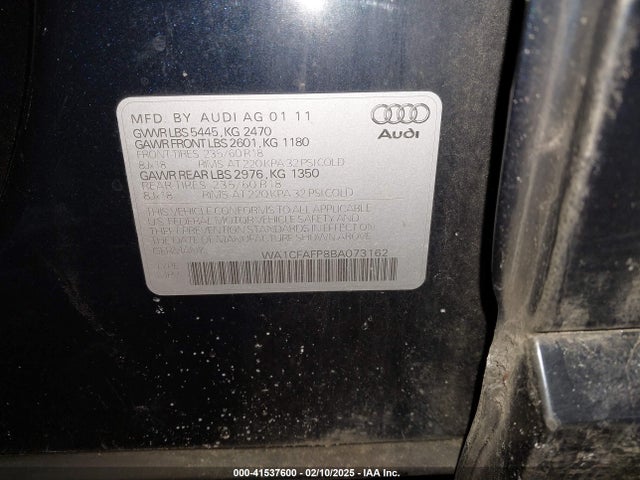 2011 AUDI Q5 WA1CFAFP8BA073162 Photo 8