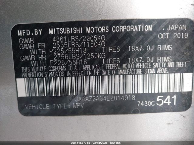 2020 MITSUBISHI OUTLANDER JA4AZ3A34LZ014918 Photo 8
