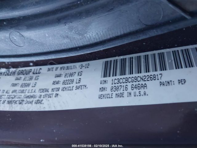 2012 CHRYSLER 200 1C3CCBCG9CN226817 Photo 8