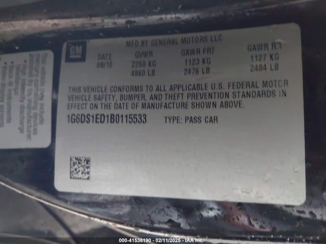 2011 CADILLAC CTS 1G6DS1ED1B0115533 Photo 8