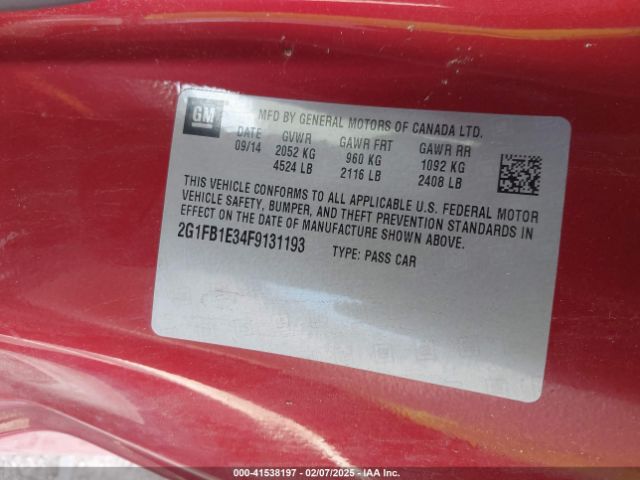 2G1FB1E34F9131193 Chevrolet Camaro 2ls