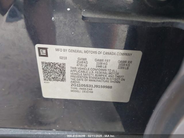 2G1105S31J9159988 Chevrolet IMPALA 1LT
