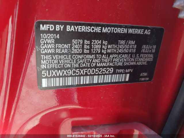 5UXWX9C5XF0D52529 BMW X3 Xdrive28i