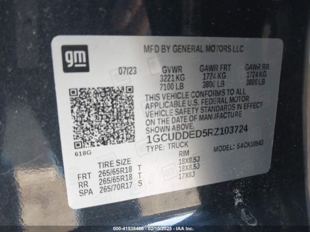 1GCUDDED5RZ103724 Chevrolet Silverado 1500 4wd  Short Bed Lt