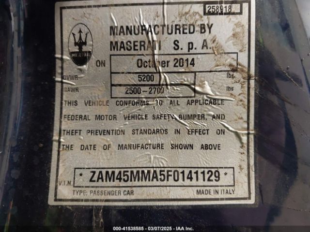 ZAM45MMA5F0141129 Maserati Granturismo