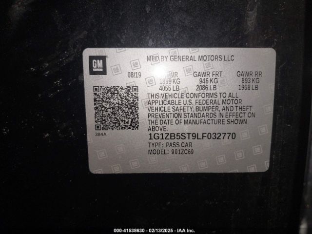 1G1ZB5ST9LF032770 Chevrolet Malibu Fwd Ls